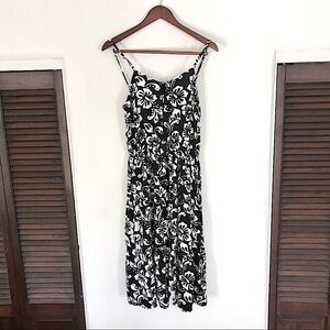 Hawaiian Hibiscus Print Casual Tiered Dress Size XL